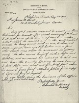 US Marshal's Office letter 8-20-1900
